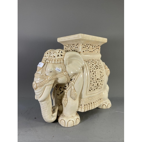 1420 - A ceramic elephant plant stand - approx. 44cm high x 50cm long