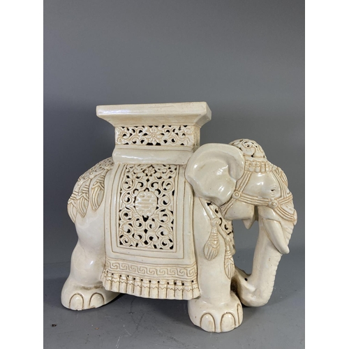 1420 - A ceramic elephant plant stand - approx. 44cm high x 50cm long