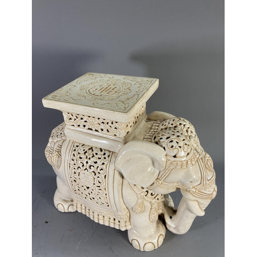 1420 - A ceramic elephant plant stand - approx. 44cm high x 50cm long