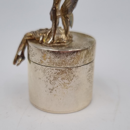 1018 - Two 925 silver fairy design pill/trinket boxes - approx. gross weight 55 grams