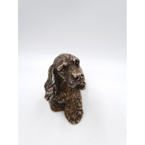 1023 - A 925 silver filled dog figurine/paperweight - approx. 11cm high x 12cm long and gross weight 400 gr... 