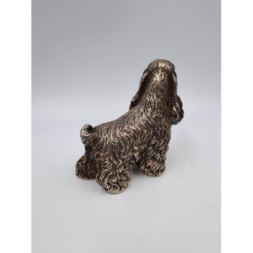 1023 - A 925 silver filled dog figurine/paperweight - approx. 11cm high x 12cm long and gross weight 400 gr... 