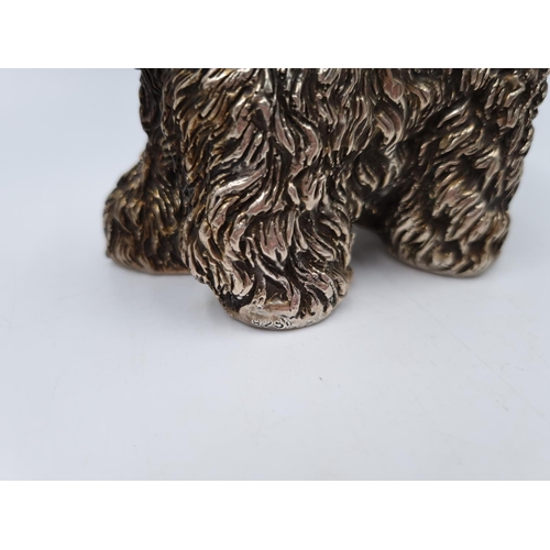 1023 - A 925 silver filled dog figurine/paperweight - approx. 11cm high x 12cm long and gross weight 400 gr... 