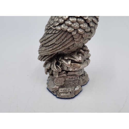 1026 - A 1989 Country Artists sterling silver filled owl ornament - approx. 7.5cm high and gross weight 108... 