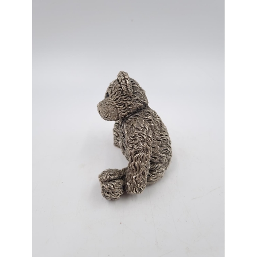 1031 - A 1994 Country Artists sterling silver filled teddy bear ornament - approx. 6.5cm high and gross wei... 