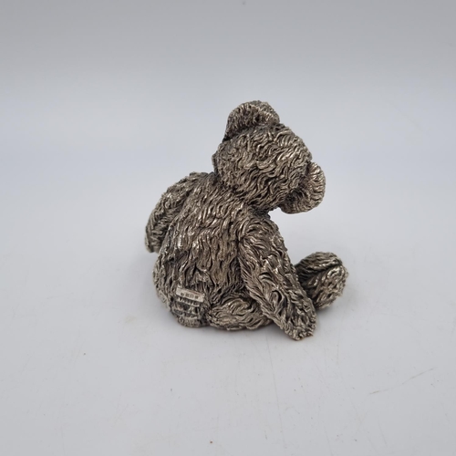 1031 - A 1994 Country Artists sterling silver filled teddy bear ornament - approx. 6.5cm high and gross wei... 