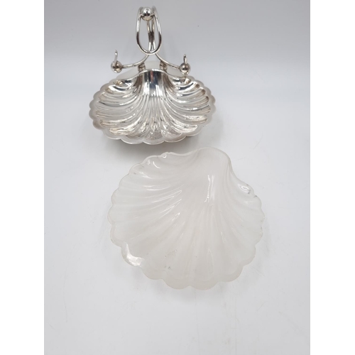 1045 - Two items, one 19th century French silver and cut glass salt cellar - approx. 8.5cm high and gross s... 