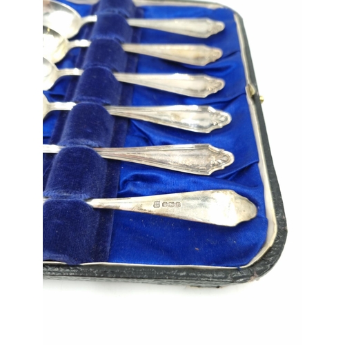 1054 - A cased set of six hallmarked Sheffield silver teaspoons by Cooper Brothers & Sons Ltd, dated 1925 -... 