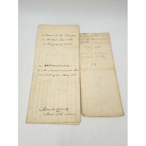 1071 - A collection of 18th century and 19th century indentures, earliest example being 1705