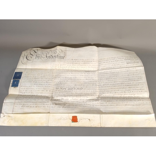 1071 - A collection of 18th century and 19th century indentures, earliest example being 1705