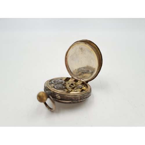 1088 - A 19th century .935 silver cased ladies pocket watch with enamel face - approx. gross weight 26 gram... 