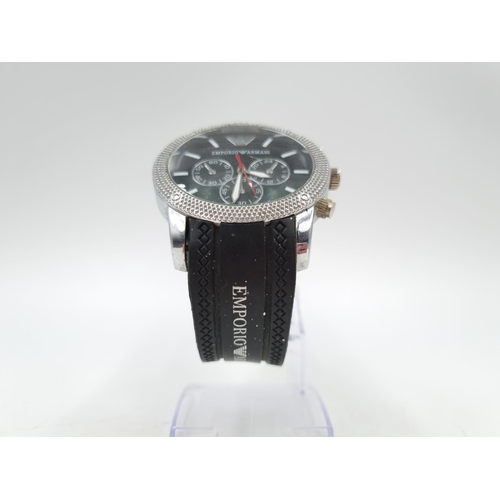 1095 - An Emporio Armani Chronograph quartz men's wristwatch with rubber strap