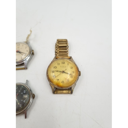 1104 - A collection of antique and vintage mechanical wristwatches two include two WWI Siro Lever officers ... 