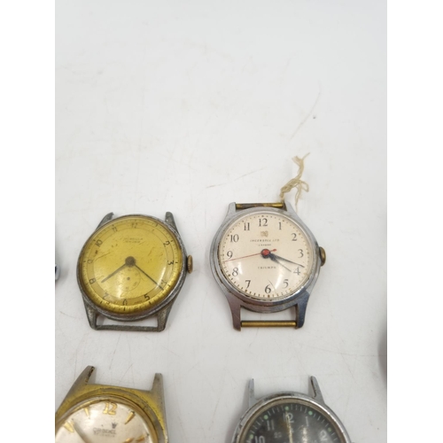 1104 - A collection of antique and vintage mechanical wristwatches two include two WWI Siro Lever officers ... 