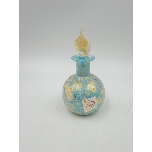 1122 - Six various studio glass scent bottles to include Murano 11.5cm, FK made in Germany 12cm etc.