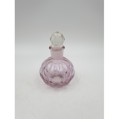 1122 - Six various studio glass scent bottles to include Murano 11.5cm, FK made in Germany 12cm etc.