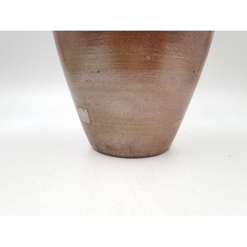 1126 - A mid/late 20th century stoneware studio pottery vase with impressed maker's mark to base - approx. ... 