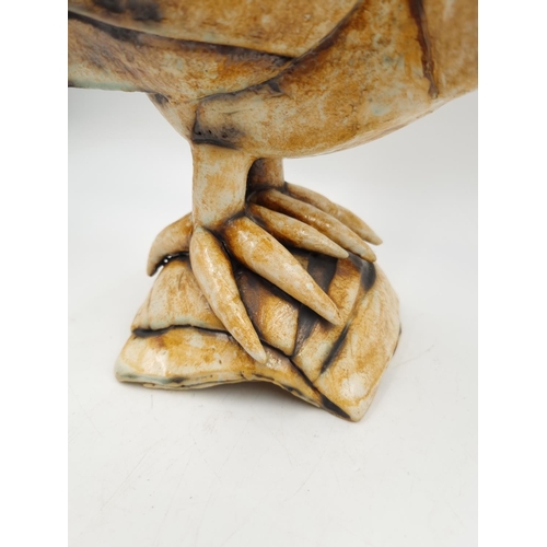 1133 - A believed Jan Beeny ceramic sculpture of a bird - approx. 24cm high