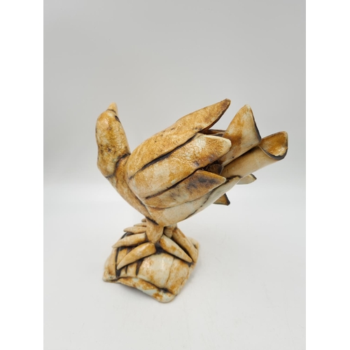 1133 - A believed Jan Beeny ceramic sculpture of a bird - approx. 24cm high