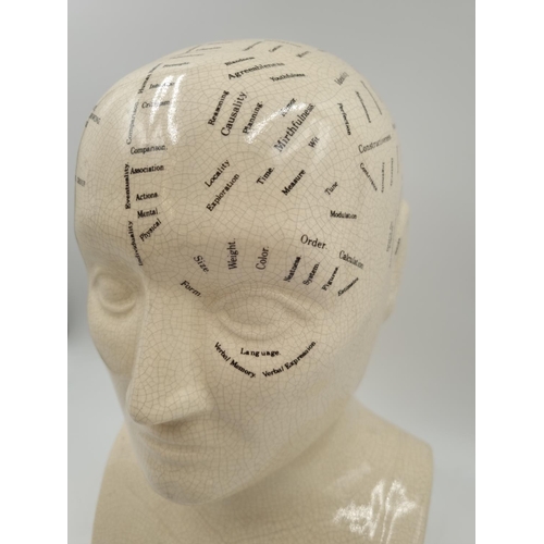 1137 - A 19th century style ceramic phrenology head - approx. 30cm high