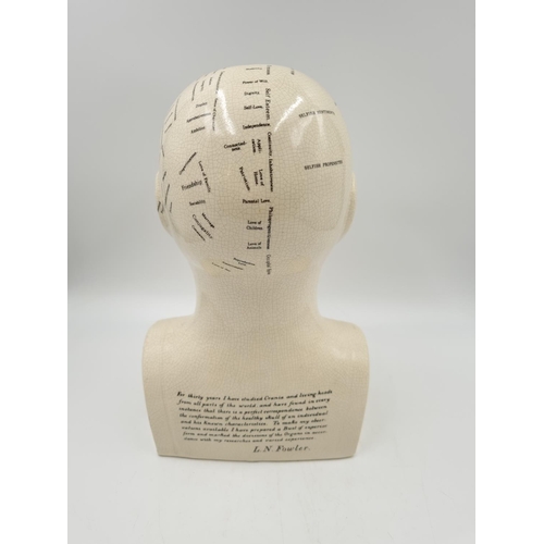 1137 - A 19th century style ceramic phrenology head - approx. 30cm high