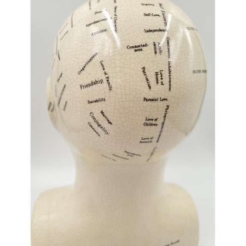 1137 - A 19th century style ceramic phrenology head - approx. 30cm high