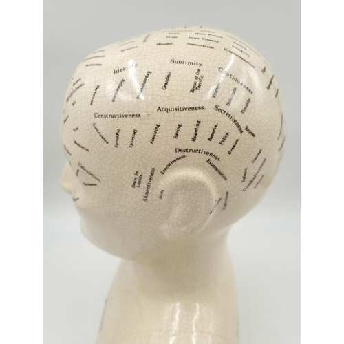 1137 - A 19th century style ceramic phrenology head - approx. 30cm high