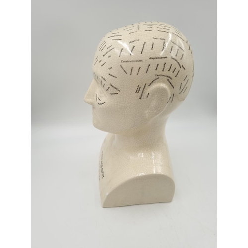 1137 - A 19th century style ceramic phrenology head - approx. 30cm high