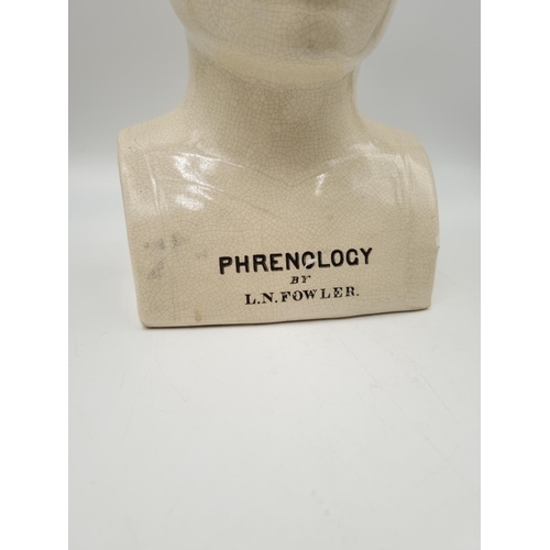 1137 - A 19th century style ceramic phrenology head - approx. 30cm high