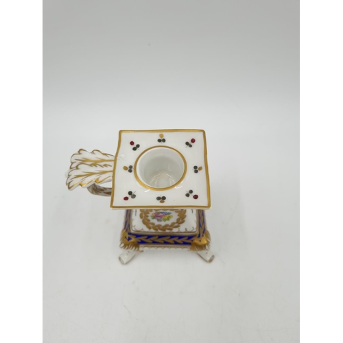 1149 - A Dresden porcelain chamber stick - approx. 9cm high