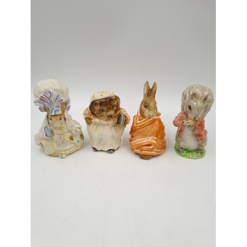 1170 - Four Beswick Beatrix Potter figurines comprising Poorly Peter Rabbit, Timmy Tiptoes, Lady Mouse and ... 