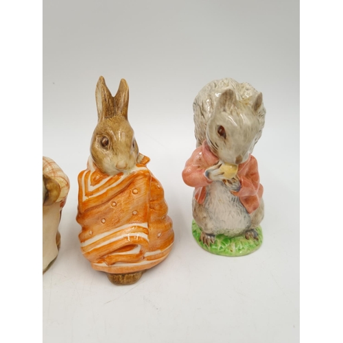 1170 - Four Beswick Beatrix Potter figurines comprising Poorly Peter Rabbit, Timmy Tiptoes, Lady Mouse and ... 