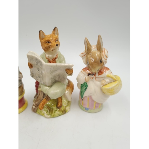 1175 - Four Royal Albert Beatrix Potter figurines comprising Benjamin Wakes Up, Foxy Reading, Tailor of Glo... 