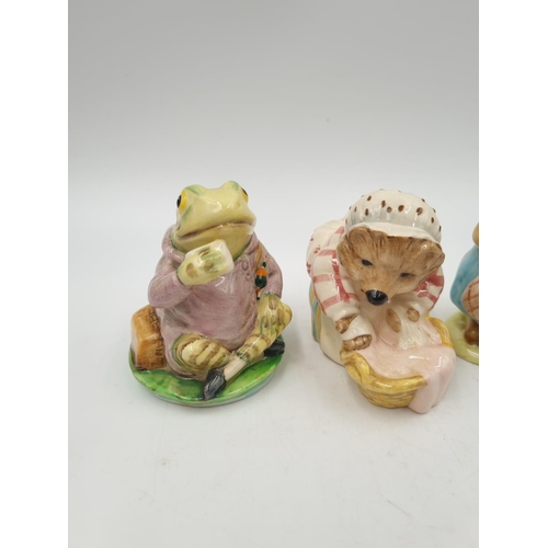 1176 - Four Beswick Beatrix Potter figurines comprising Mrs Flopsy Bunny, Jeremy Fisher, Pigling Bland and ... 