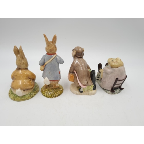 1177 - Four Royal Albert Beatrix Potter figurines comprising Mr Jackson, Benjamin Bunny Sat on a Bank, John... 