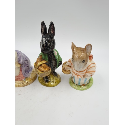 1178 - Five Beatrix Potter figurines, four Royal Albert comprising Little Black Rabbit, Gentleman Mouse Mad... 