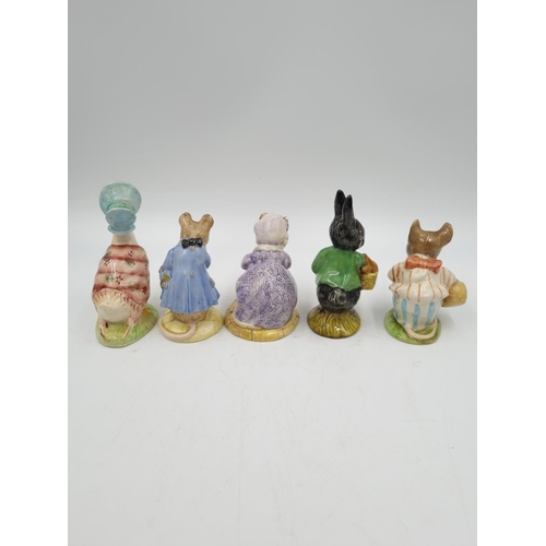 1178 - Five Beatrix Potter figurines, four Royal Albert comprising Little Black Rabbit, Gentleman Mouse Mad... 