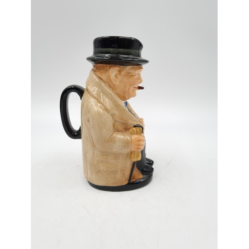 1181 - A Royal Doulton Winston Churchill character jug - approx. 13.5cm high