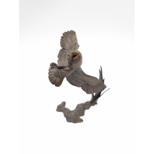 1199 - Two Michael Simpson limited edition bronze owl figurines, one 119/250 11.5cm high and one 3/250 10cm... 