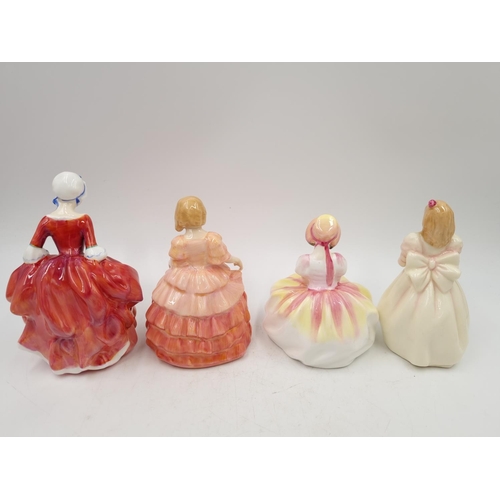 1201 - Eight Royal Doulton figurines comprising Goody Two Shoes HN 2037, Marie HN 1370, The Little Bridesma... 