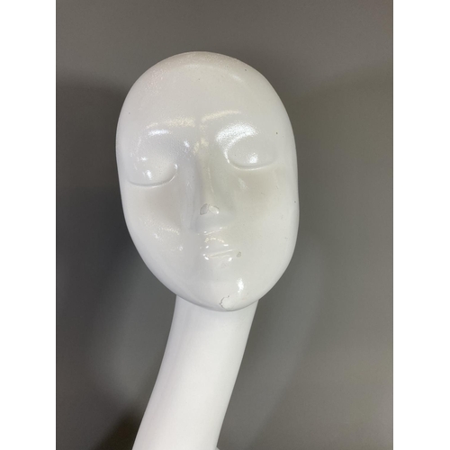 1381 - A pair of contemporary white plastic female mannequin busts - approx. 51cm high