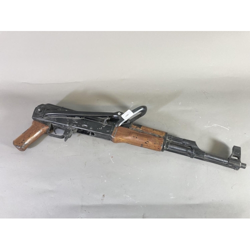 1383 - A replica AK47-U film prop with folding stock - approx. 92cm long