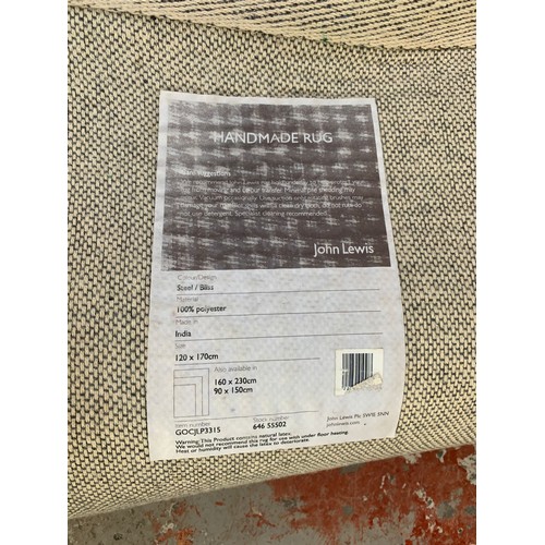 252 - A John Lewis Steel/Bliss 100% polyester rug - approx. 170cm x 120cm