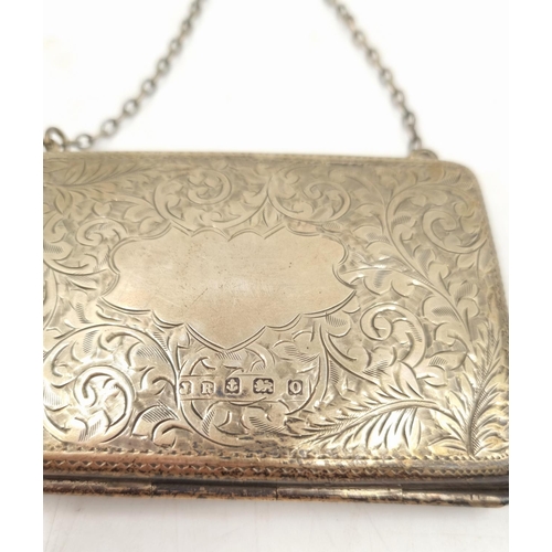 1007 - A hallmarked Birmingham silver purse by JR - approx. 8.5cm x 6cm and gross weight 54 grams