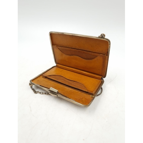 1007 - A hallmarked Birmingham silver purse by JR - approx. 8.5cm x 6cm and gross weight 54 grams