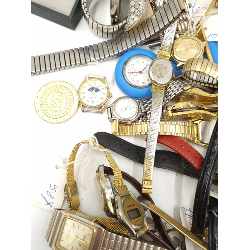 1100 - A large collection of assorted wristwatches and jewellery to include vintage Ingersoll and Timex wri... 