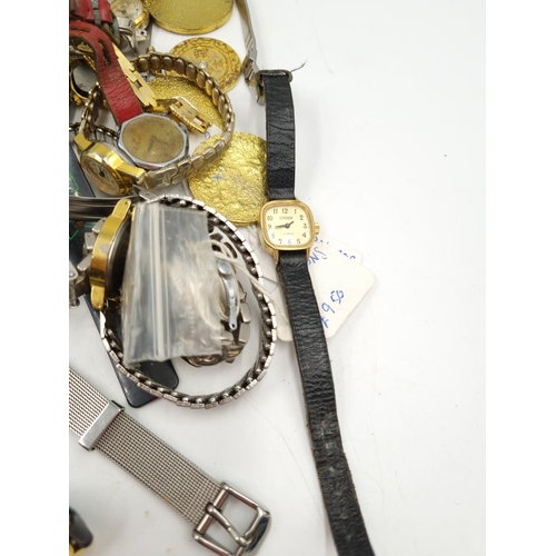 1100 - A large collection of assorted wristwatches and jewellery to include vintage Ingersoll and Timex wri... 