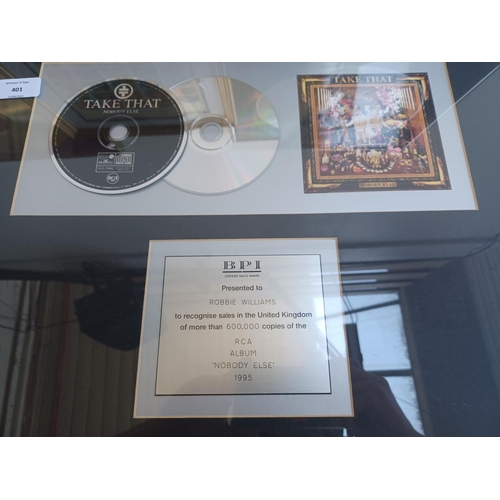 401 - Five framed items, one Decca gold record presented to The Bachelors for sales in excess of 100,00 co... 