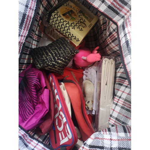 592 - Four boxes and one bag containing a large collection of assorted items to include studio pottery, fr... 