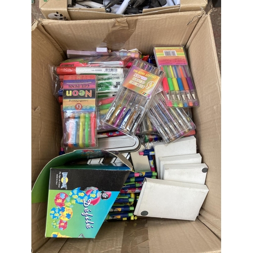 529 - Two boxes containing a large collection of assorted pens